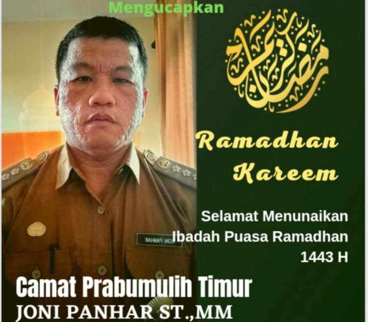 Segenap Jajaran Pegawai Kecamatan Prabumulih Timur Mengucapkan Selamat Menyambut Bulan Suci Ramadhan 1443 Hijriyah