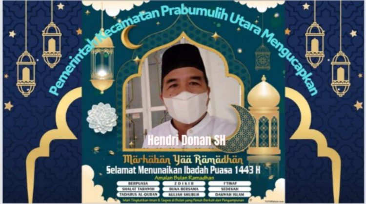 Segenap Jajaran Pegawai Kecamatan Prabumulih Utara Mengucapkan Selamat Menyambut Bulan Suci Ramadhan 1443 Hijriyah