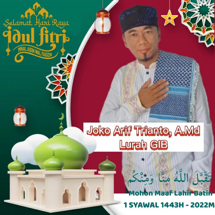 Lurah Kelurahan Gunung Ibul Barat Mengucapkan Selamat Menyambut Hari Raya Idhul Fitri 1443 Hijriyah