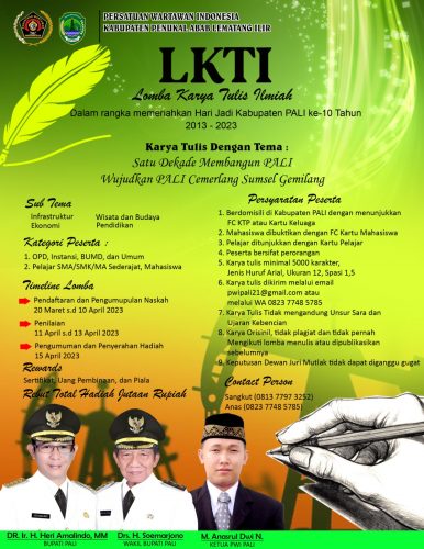 PWI PALI Gelar Lomba Karya Tulis Ilmiah (LKTI)