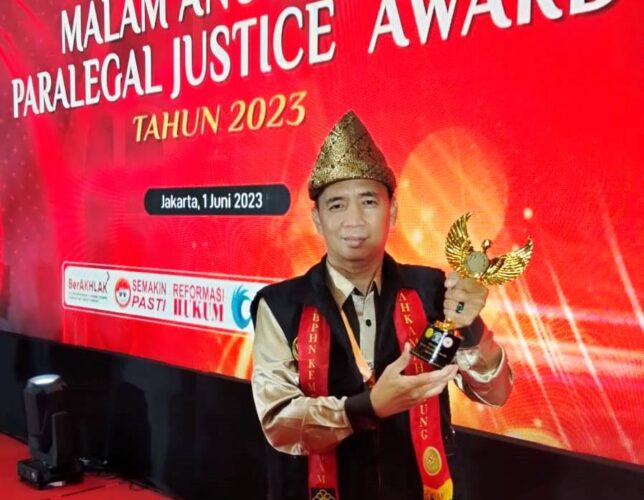 Lurah Perwakilan Kabupaten Muba Bawa Pulang Penghargaan paralegal Justice Award 2023