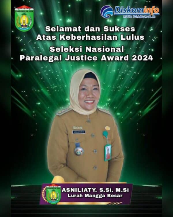Pemkot Prabumulih Apresiasi Lurah Mangga Besar atas Keberhasilannya Lulus Seleksi Nasional Paralegal Justice Award