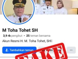 Hati-Hati! Waspadai Akun Facebook Palsu Mengatasnamakan Bupati H M Toha