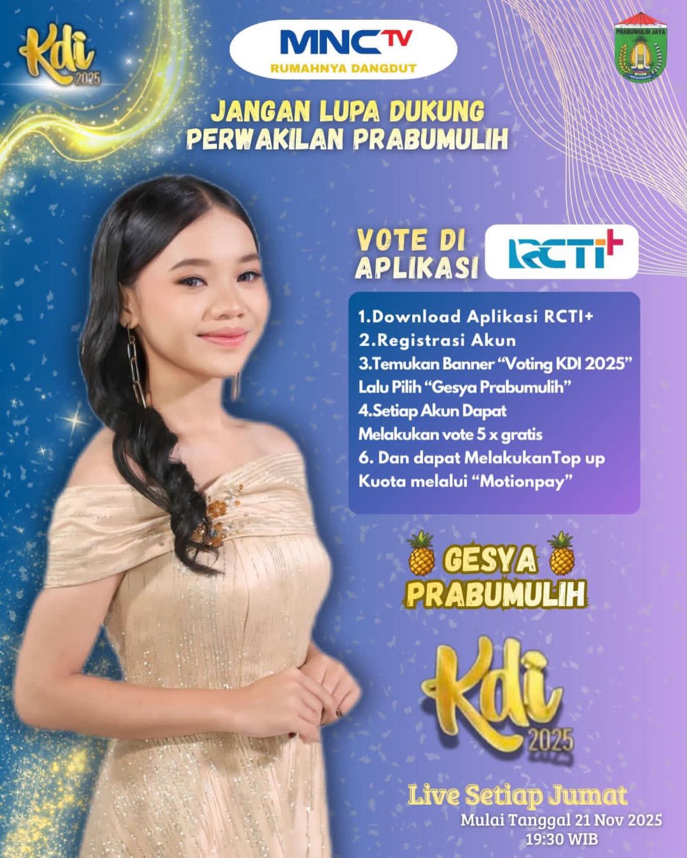 Gesya Wakili Prabumulih di KDI 2025, Masyarakat Diajak Berikan Dukungan