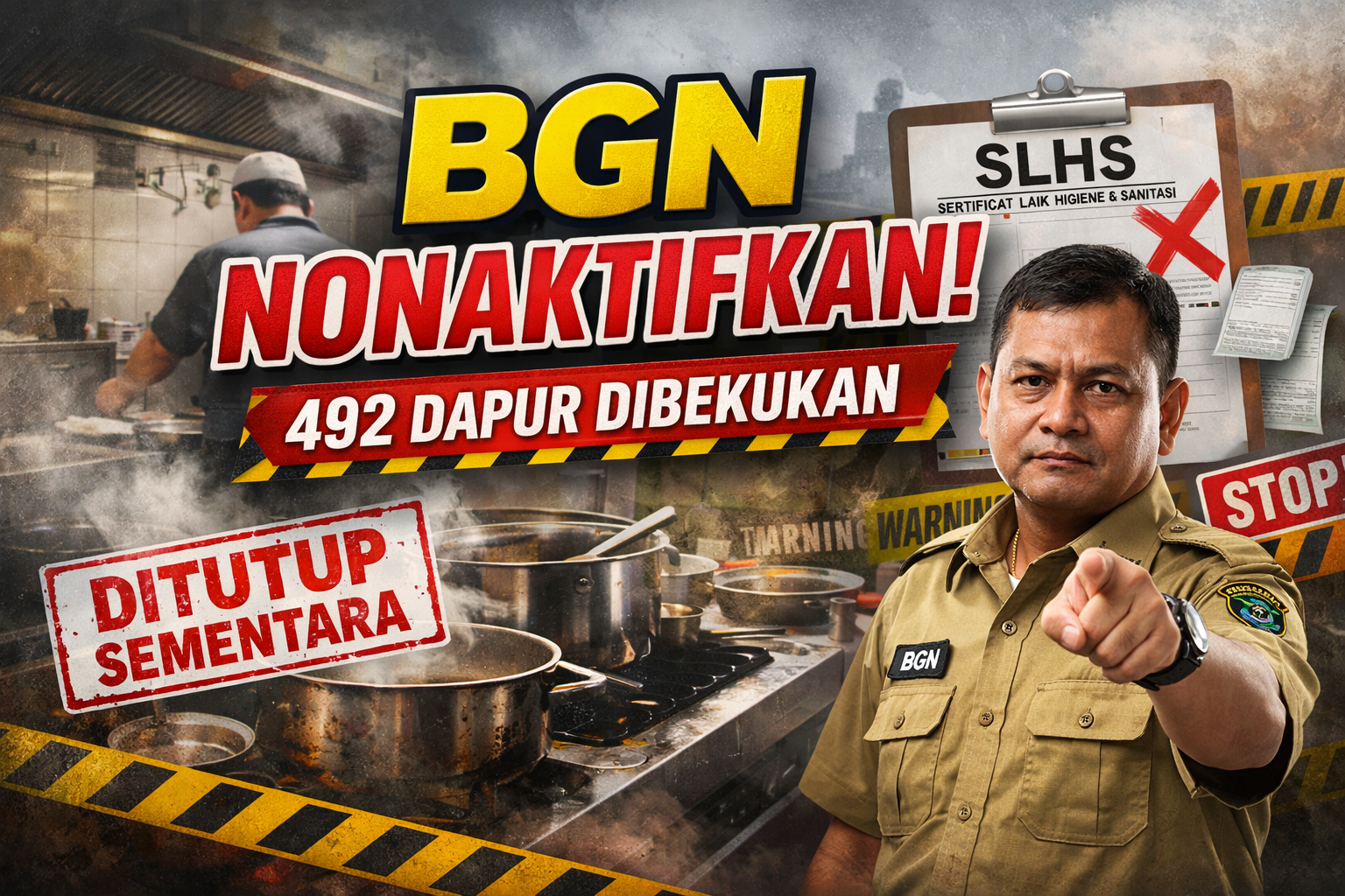 BGN Nonaktifkan Sementara 492 Dapur SPPG di Sumatera karena Belum Kantongi SLHS, Sumsel Bagaimana?