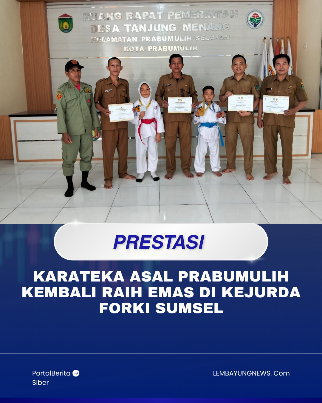 Atlet Karate Cilik dari Desa Tanjung Menang  Sabet Juara 1, Harumkan Nama Prabumulih