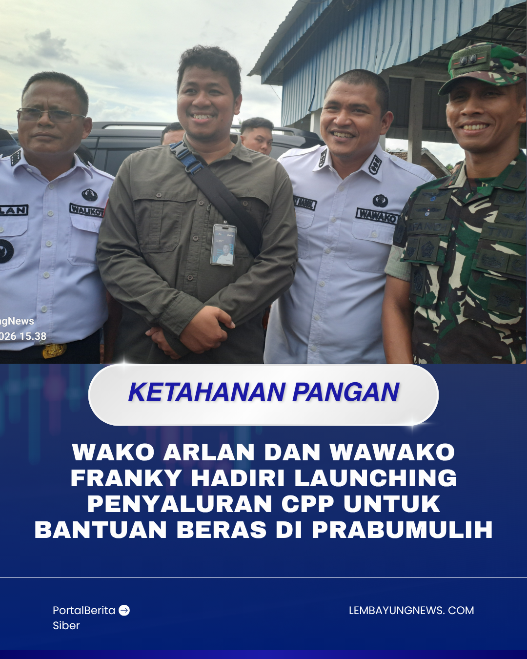 Wako Arlan dan Wawako Franky Hadiri Launching Penyaluran CPP untuk Bantuan Beras di Prabumulih