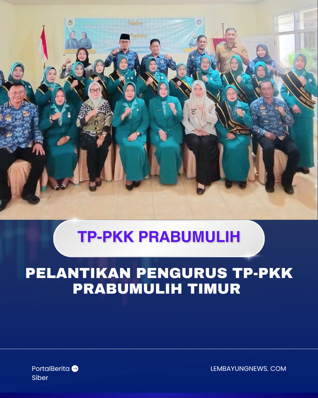 Hj. Linda Arlan  Menghadiri Pelantikan Pengurus TP-PKK Kecamatan Prabumulih Timur