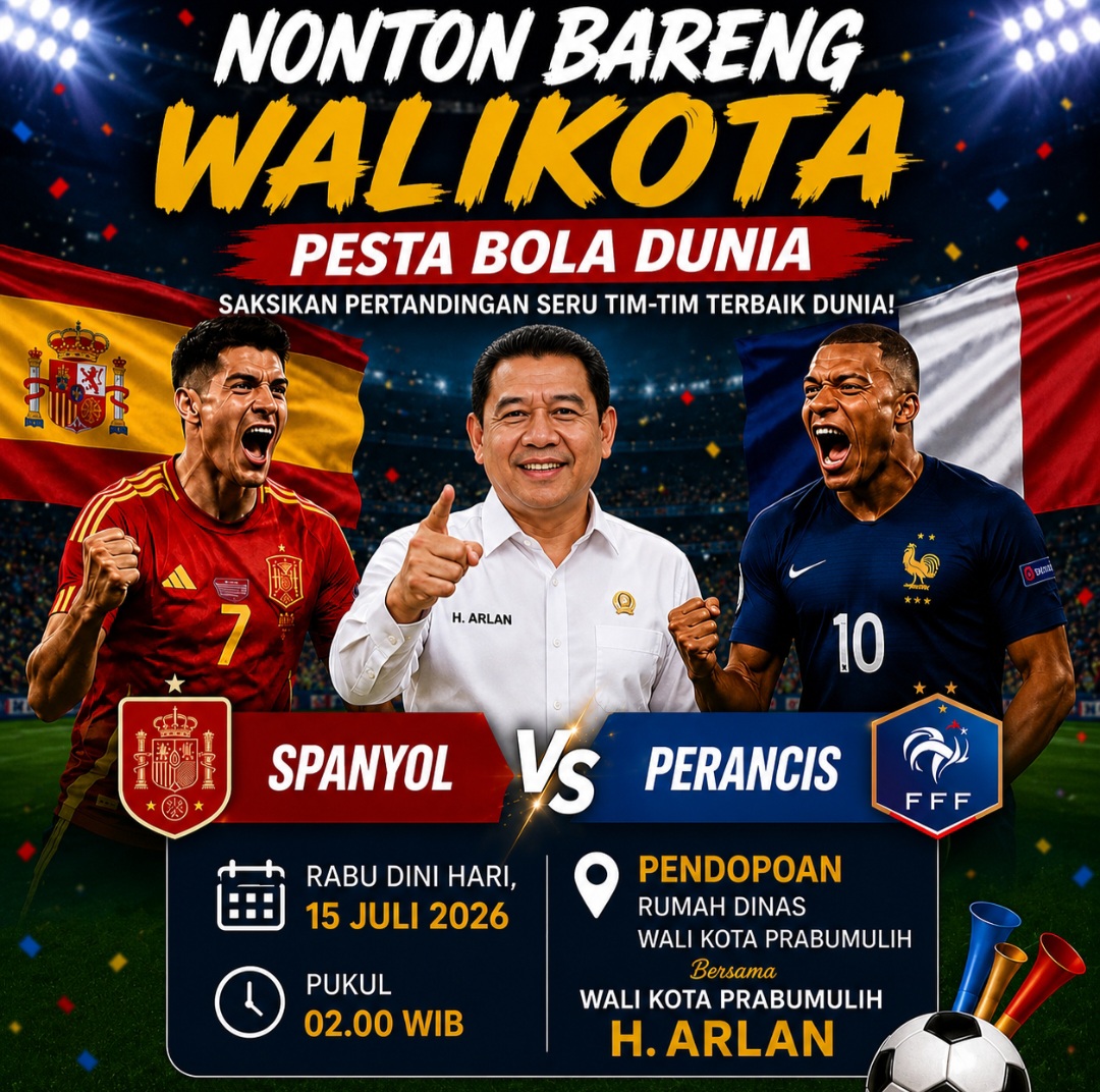 Masyarakat Antusias Nobar Bersama Wali Kota Prabumulih, Spanyol Melaju ke Final Piala Dunia 2026