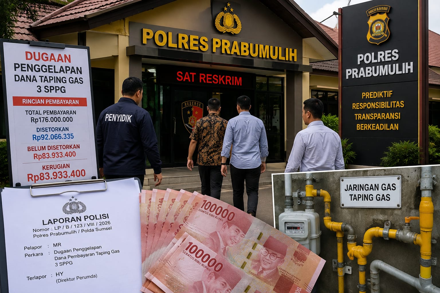 Dugaan Dana Taping Gas Rp83,9 Juta, Polres Prabumulih Periksa 8 Orang Termasuk Perwakilan PTGN