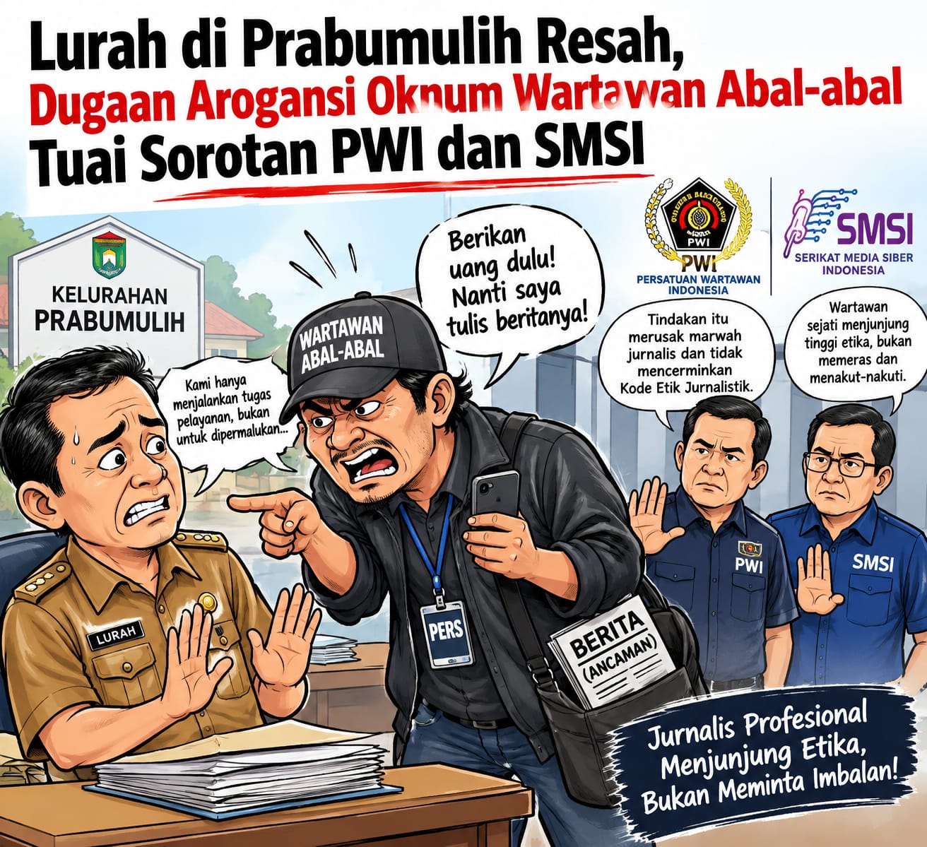 Wartawan dan Kelurahan Bersitegang, PWI-SMSI Prabumulih Ingatkan Pentingnya Etika